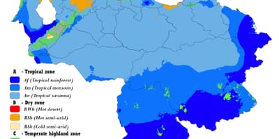 რუკა ვენესუელა კლიმატის