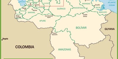 რუკა ვენესუელა პოლიტიკური