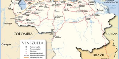 დეტალური რუკა ვენესუელის