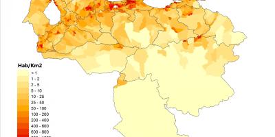 ვენესუელის მოსახლეობის სიმჭიდროვე რუკა